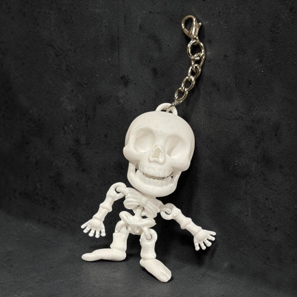 White Articulated Skeleton Keychain (Price for 1) - Picture 2 of 4